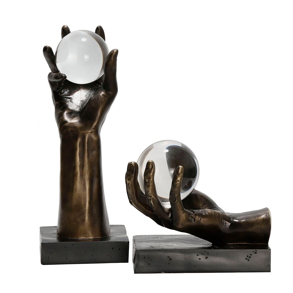 Luxury Resin Crystal Ball Sculpture Handicraft Ornaments Living Room Decoration Home Decor