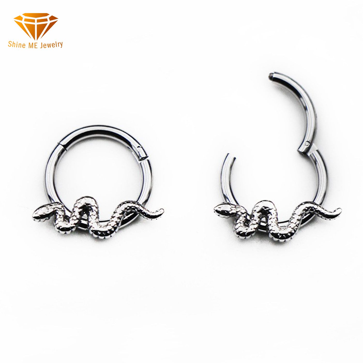 Hot Sale 316 Stainless Steel Snake-Shaped Nose Ring Piercing Jewelry Earrings Casting Style Interface Ring Nose Ring Sspr106