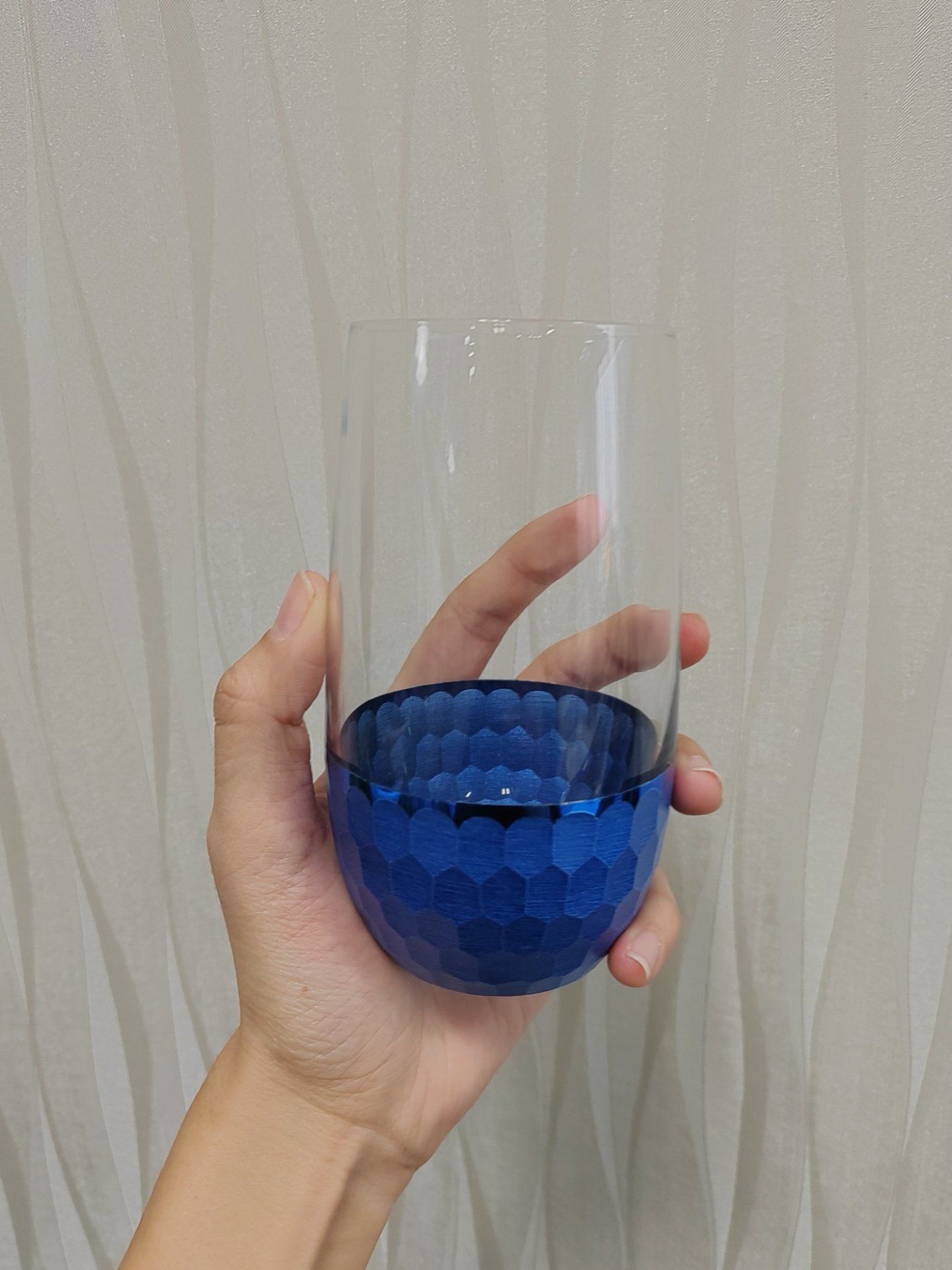 Crystal Water Glasses Set of 2, 10 Oz Clear Glass Cups for Coffee