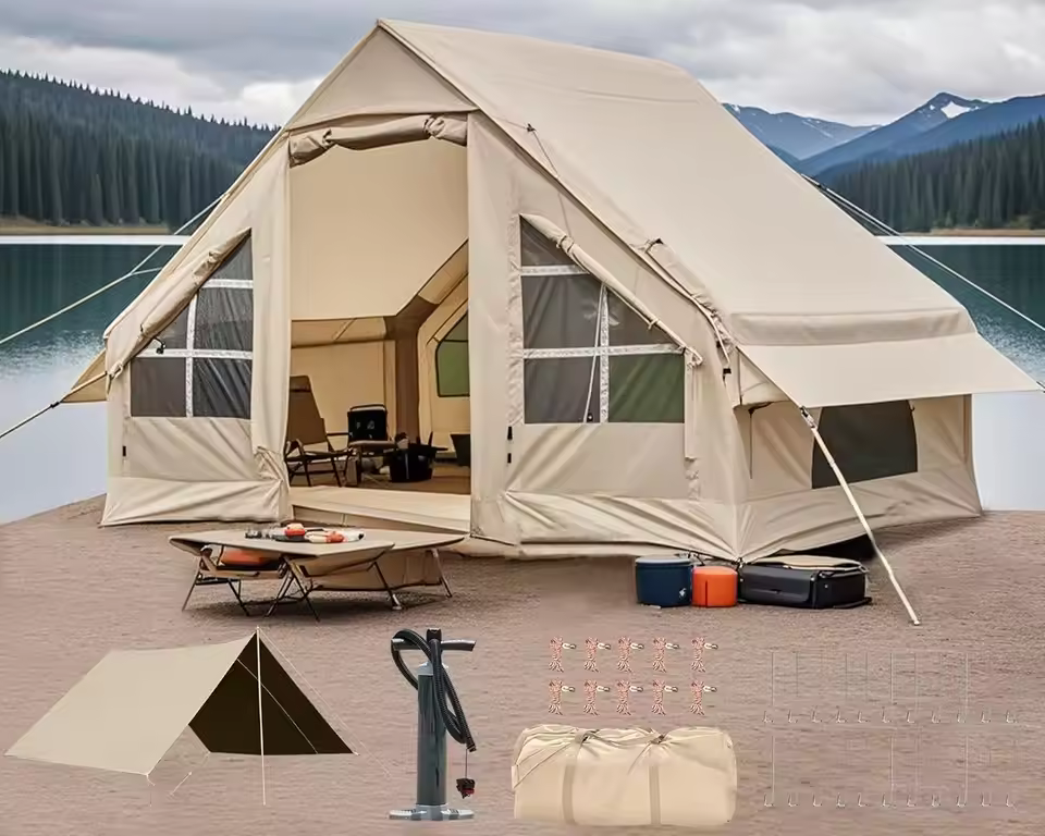 Xz Oem Odm 4*3*2m Inflatable Party Camping Tent For Camping Outdoor Waterproof Air Tent With Air Pump Easy Set Up