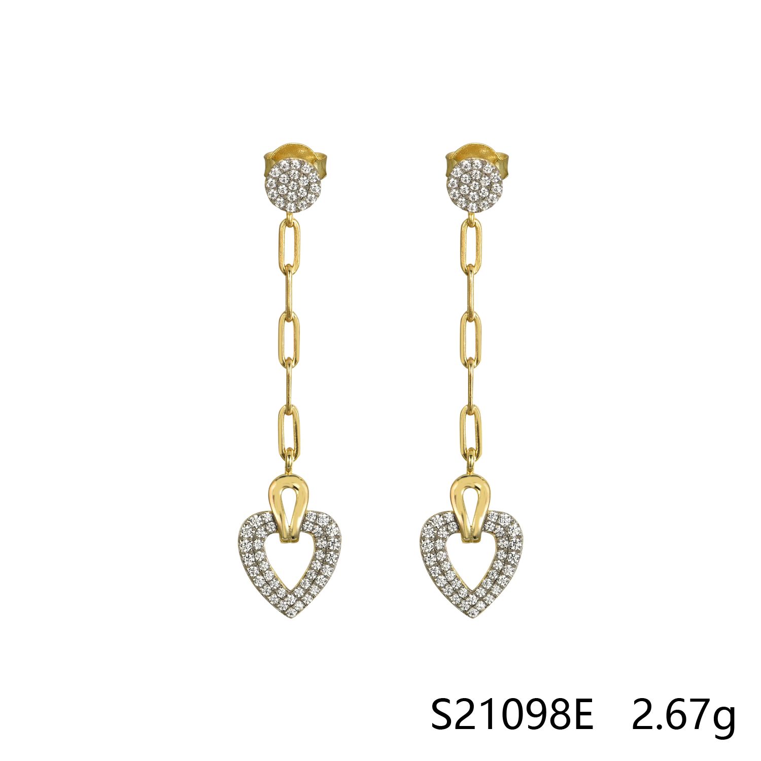 Best-Selling Generous Style 14ky /Rose Gold/Rose Gold 925 Silver Heart Earring