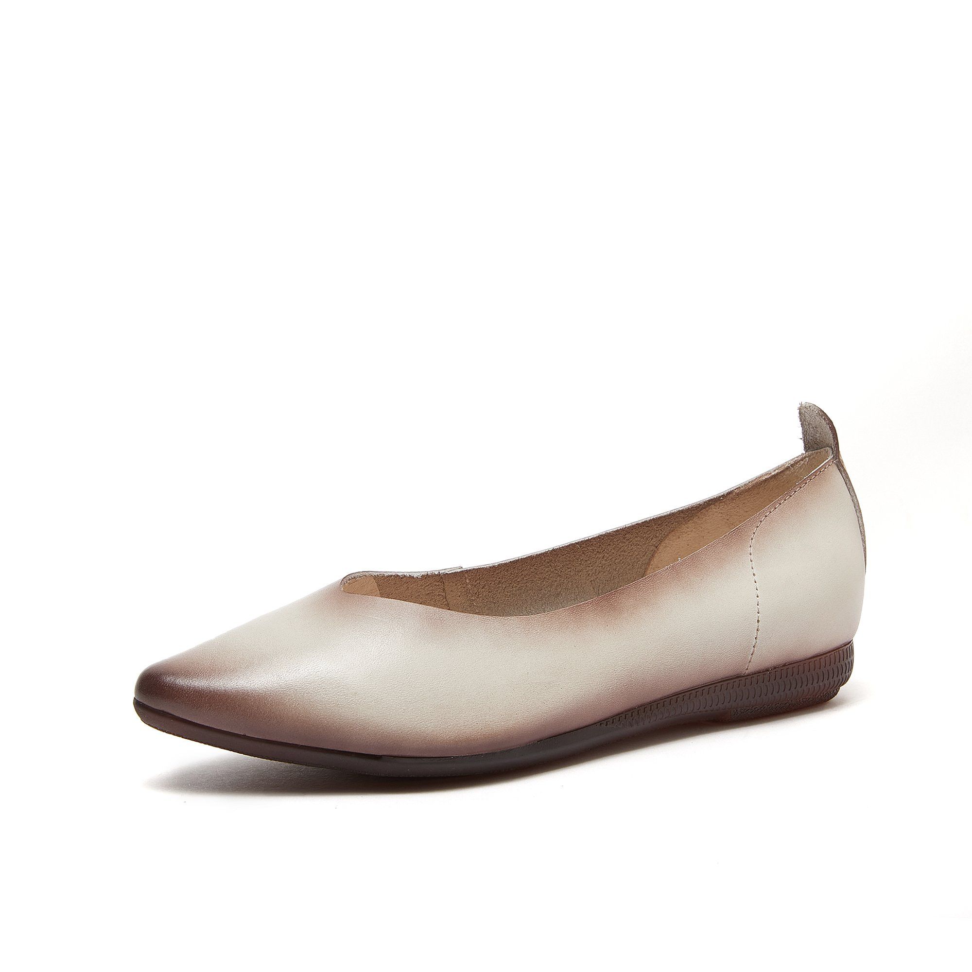 OEM ODM Handmade Retro Pointed Toe Genuine Leather Flat Shoes Slip on Walking Style Moccasins Manufacturer