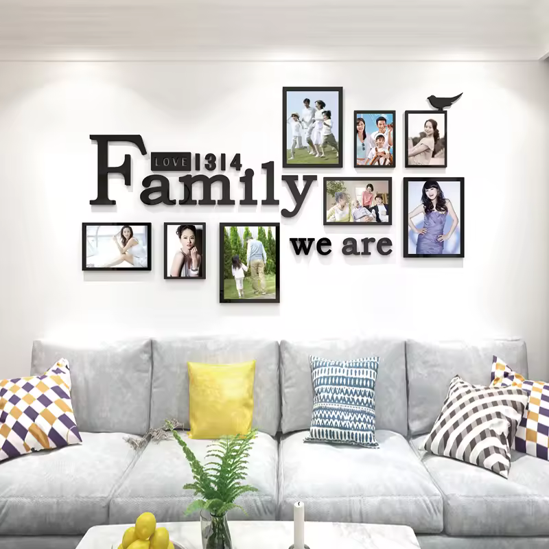 Family Photo Frame Acrylic Decal Art Mural Home Decor Wall Stickers