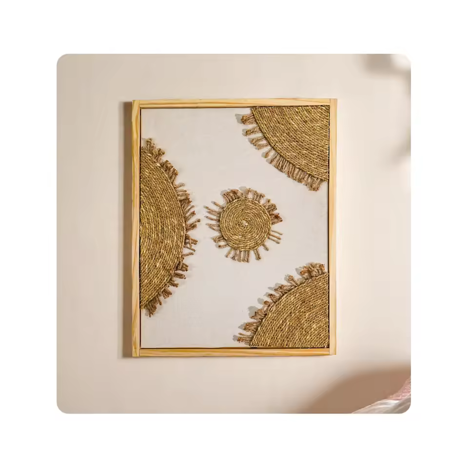 Seagrass Handmade Wall Frames Natural Fiber Wall Decor Eco Friendly Art Frames For Living Room Bulk Wholesale Supplier Export