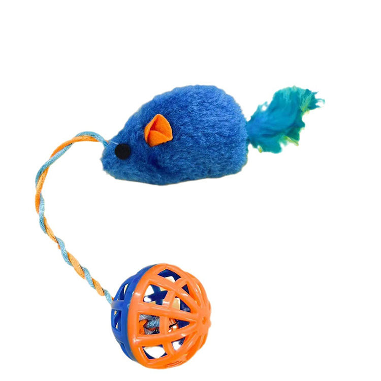 Homeplanet Hot Selling Pet Toys Plastic Bells Plush Mice Playful Cat Balls Vocalizations Cat Interactive Toys
