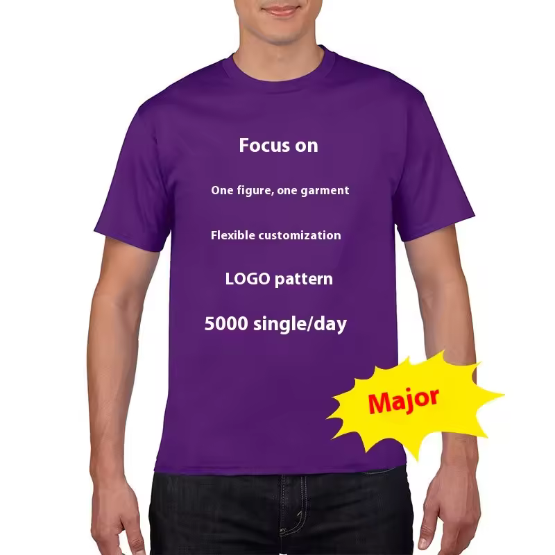 Casual Short-sleeved Cotton T-shirt Custom Text Printed Logo O-neck Oversized Fit 180 Gram Knitted Direct