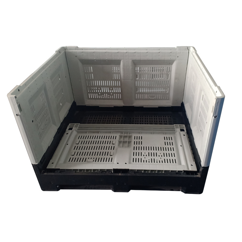 Heavy Loading Industry Plastic Pallet Boxes Plastic Foldable Bins Collapsible Bulk Container with Lid