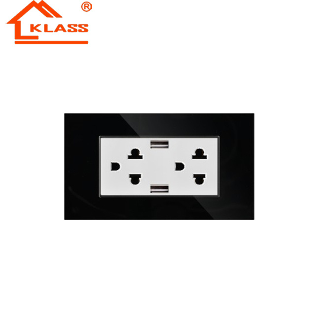 UK Style PC Copper Material Switched Socket Italian Socket with Neon