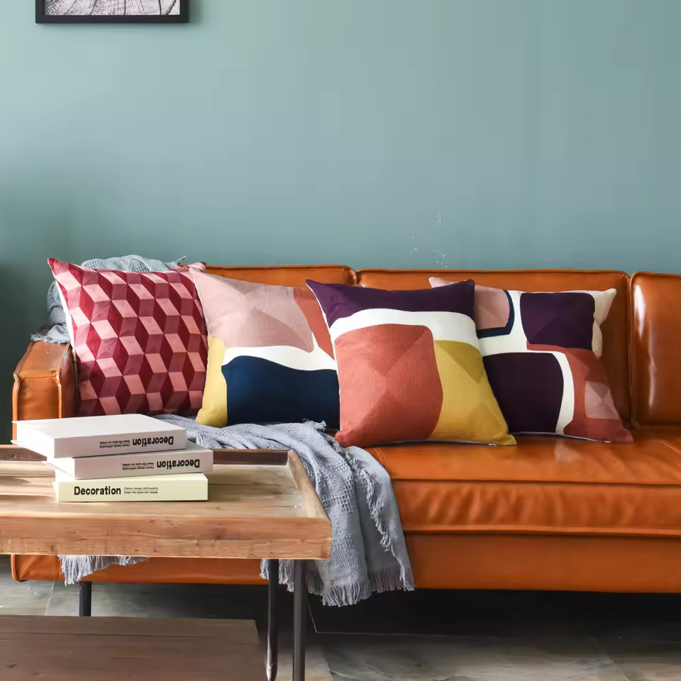 Ready To Ship 45x45cm Nordic Cotton Geometric Embroidery Cushion Cover Home Decor New Design Modern Sofa Cushions For Sale