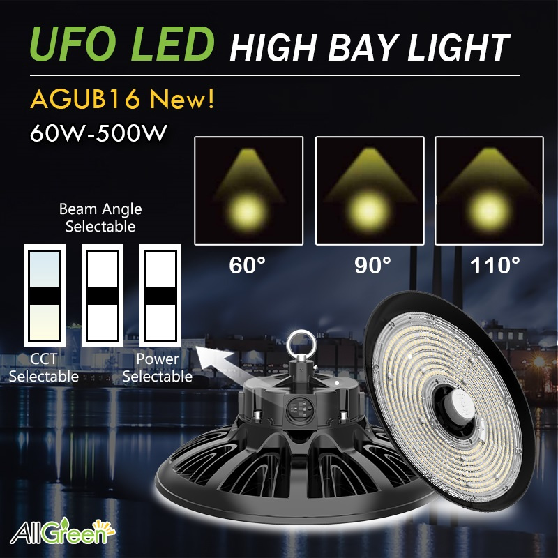 3CCT/Power/Beam Angels Selectable DIP Switch Industrial 100W UFO LED High Bay Light 500W 400W 150W 200W UFO LED Highbay Lighting Warehouse Factory Garage