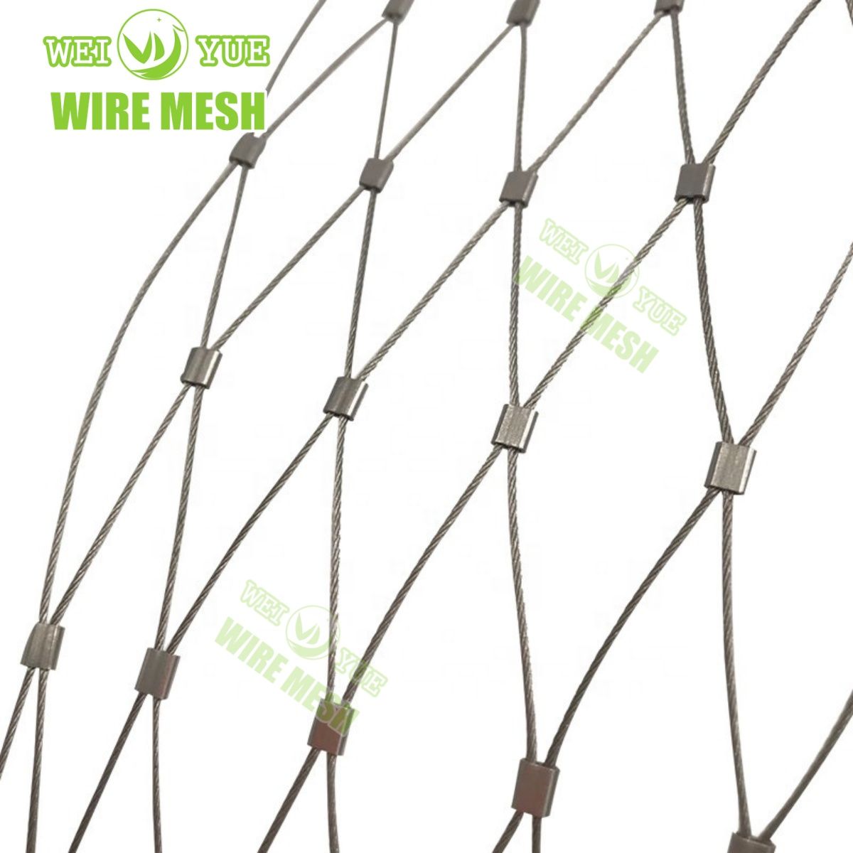 304 316 316L Flexible Ferrule Stainless Steel Wire Rope Mesh Railing Net Birdcage Parrot Zoo Mesh Steel Wire Rope Mesh