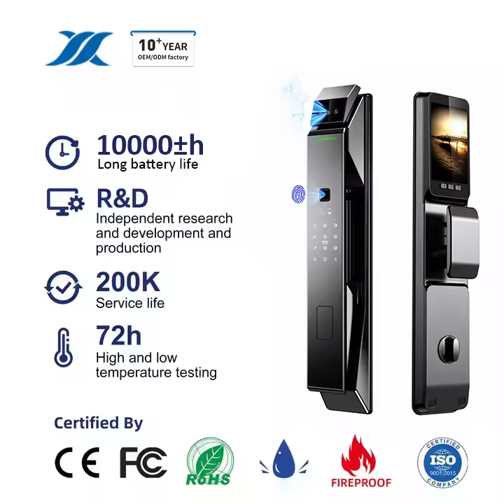 3d Face Recognition Digital Smart Biometric Fingerprint Door Lock Aluminum Wood Door App Wifi Fingerprint Lock For Home Security