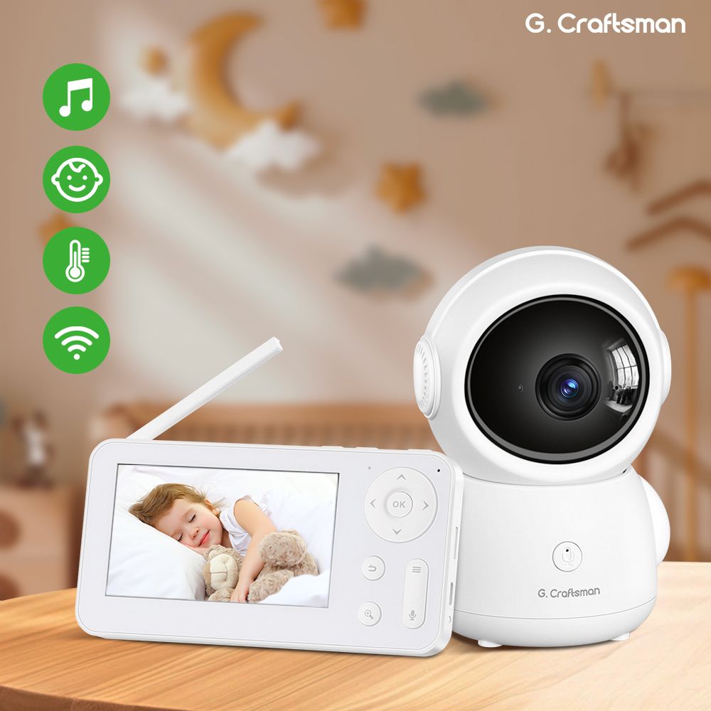 Y2 (AG) PTZ Baby Monitor 4.3 Inch Screen WiFi Auto Tracking APP Alarm Two-Way Audio Onvif IP Home Security Video Camera