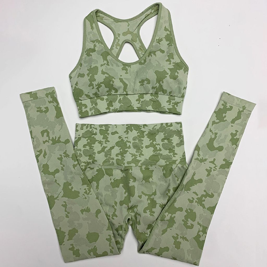 2 Piece Workout Yoga Sets Seamless Camo Yoga Clothing Suppliers Ladies Activewear