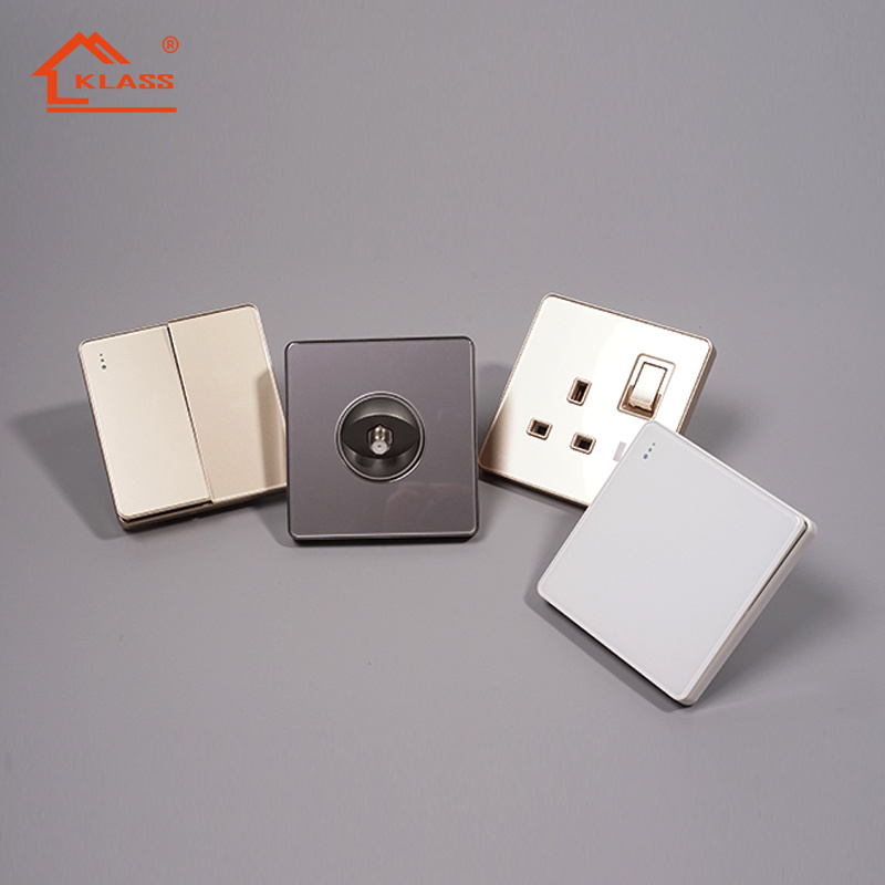 Klass BS UK Standard Mf 13A Switch Socket Outlet Electrical Accessories Factory Wall Socket with Indicator Neon Switch Socket