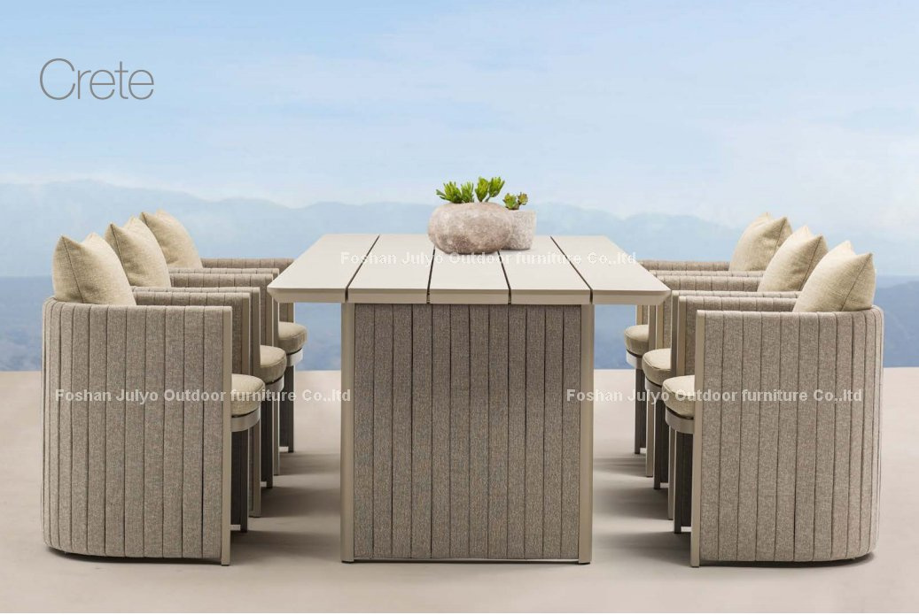 High Quality Luxury Outdoor Aluminum Furniture Home Waterproof Garden Patio Chairs Table Rattan Dining Furniture