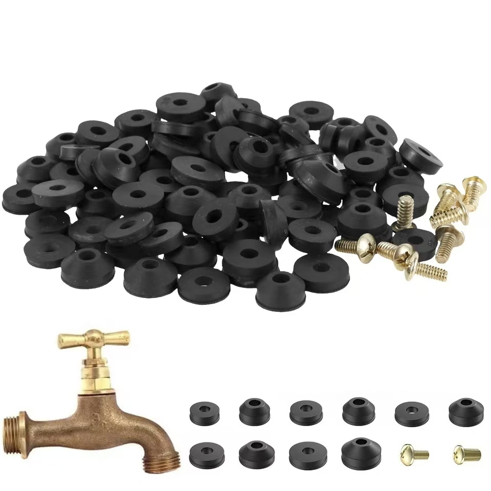Faucet Washer Repair Set Rubber Seal Assortment Kit Rubber Flat and Beveled Washers Set Faucet Sealing Gasket Replacement