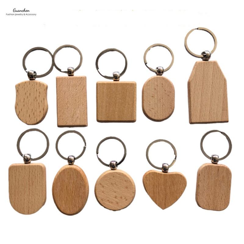 Key Chain Customized Logo Cheap Key Chains Printing Wooden Blank Key Chain Bag Wooden Keychain Factory Wholesale Supplier