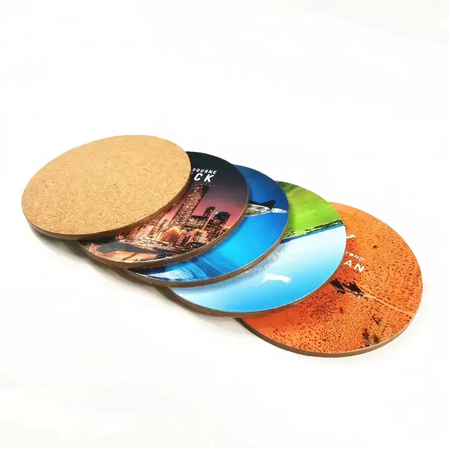 Wholesale Square Round MDF Sublimation Full Color Printing 90mm Sublimation Blank Cork Back Coaster