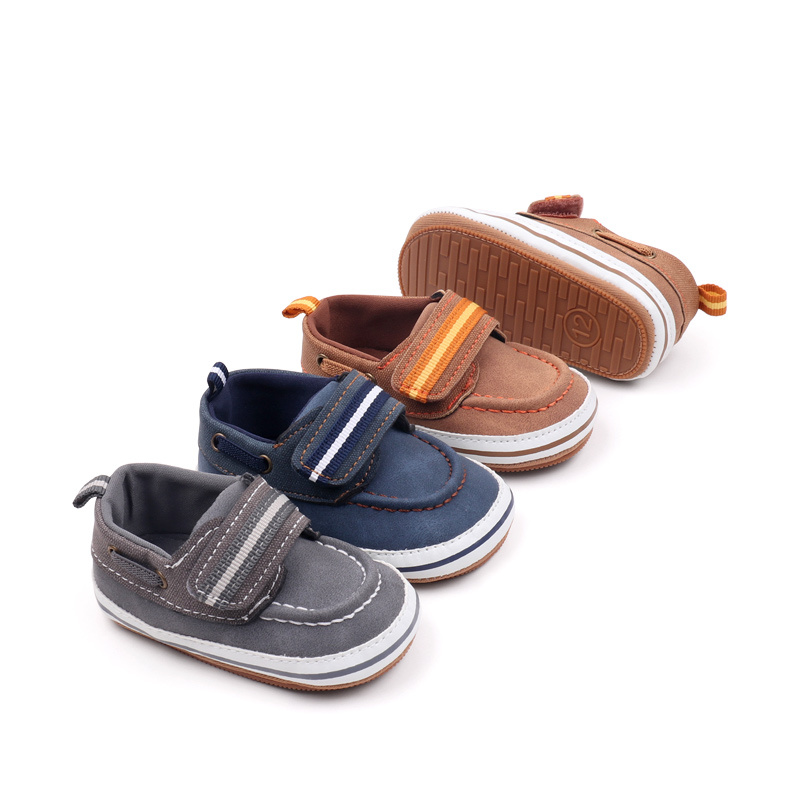 High Quality Hook&Loop Anti-Slip TPR Outsole Baby Loafers for Boys