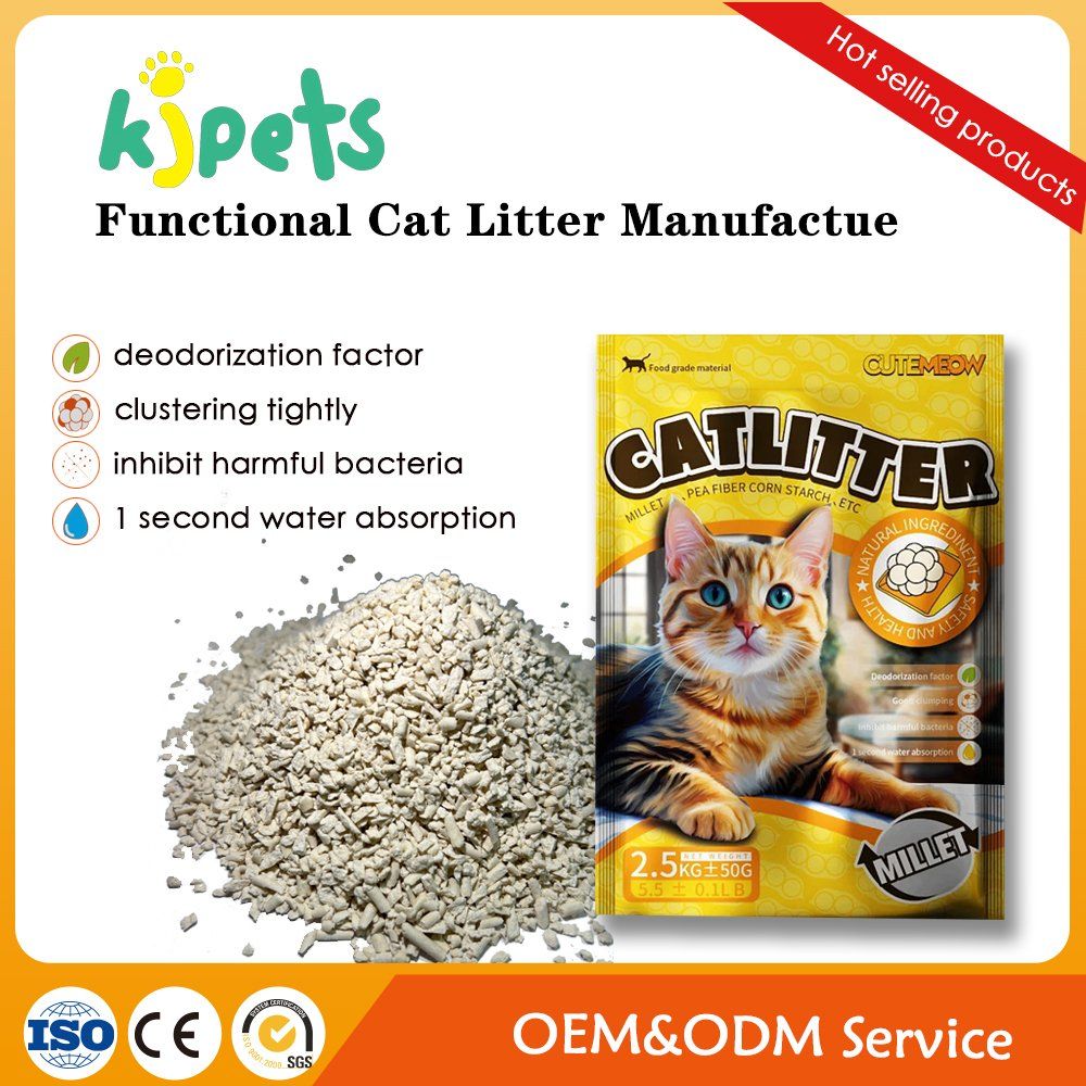 OEM/ODM Factory Wholesale 6L Natural Quickly Clumping Water Absorbing 7L Flushable Corn Crushed Tofu Cat Litter Sand