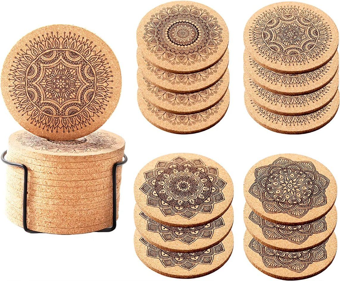 Warehouse Great Gift Idea Set of 4 Dog Coasters Chihuahua Lovers Decor Cork Sublimation Drink Coaster