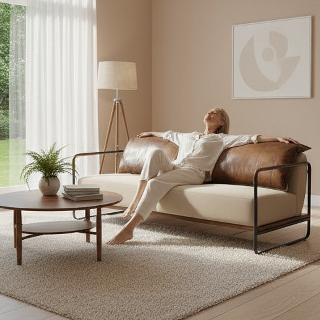 Quality Modern Top Grain Leather Soft Backrest Cushion &Canvas Seat Multi-Colors Avaiable Living Room Long Couch Sofa Home Office Hotel Furniture Factory Direct