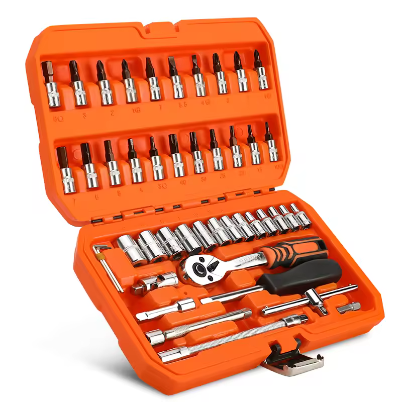 Private Label 46 Pcs Combination Wrenches For Mechanics Set 72t Ratchet Wrench Hand Tools Kit