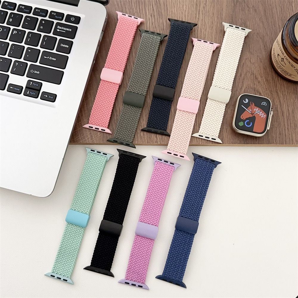 Sporty Magnetic Nylon Braided Elastic Watch Parts for Apple Watch 38/42 mm
