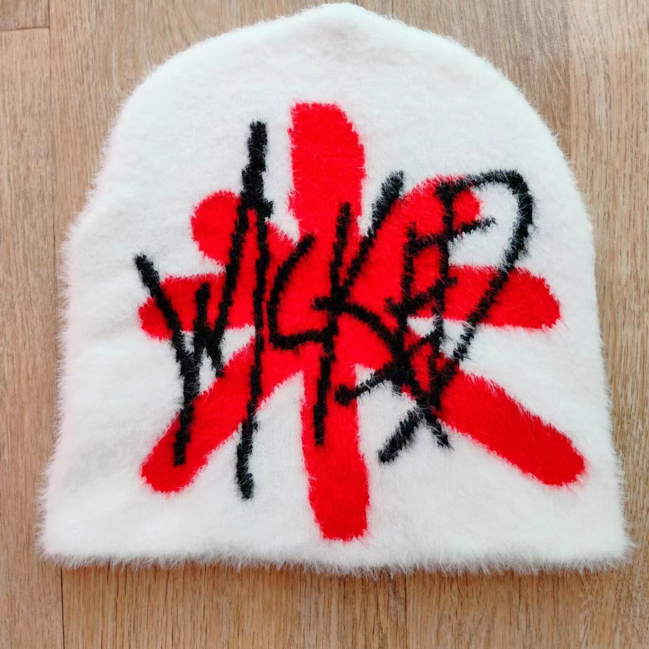 Winter Furry Double Jacquard Beanies Y2K Beanie Hat Caps Streetwear Skull Beanie