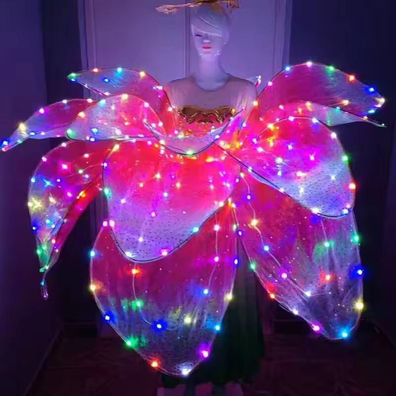 Led Pixel Glowing Flowers Amazing Led Light Flower Dress Dance Stage Show Girls Dresses Entertainment Costume