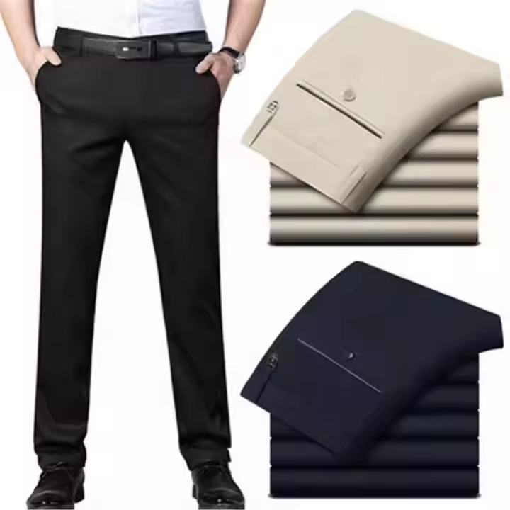 Factory Direct 2025 New Smart Leisure Sports Style Summer Chinos Men's Running Pants Canvas Fabric With Mid Waist Flat Front