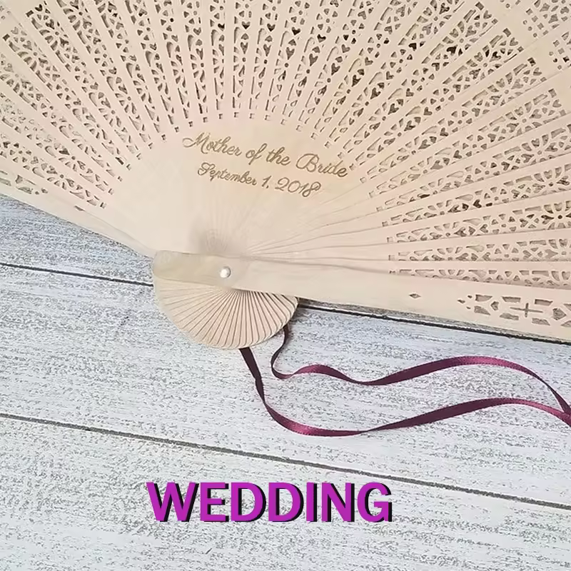 Ready To Ship Luxury Custom Wooden Hand Fans Cheap Wedding Souvenir Gifts Handheld Party Supplies For Guests
