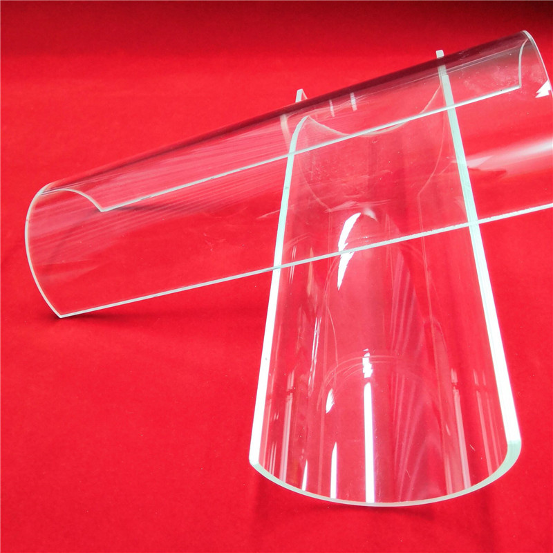 Clear Half Round Barbecue Grill Quartz Glass Arc Plate