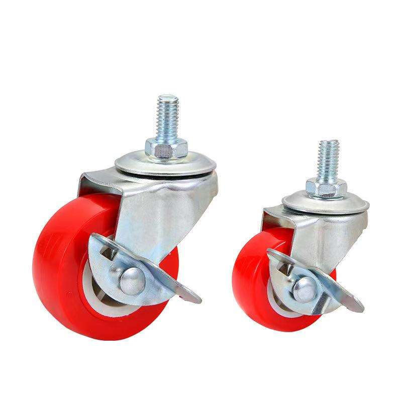 Cheap Casters and 2inch Wheels PVC Swivel Castor Trolley Furniture with Screw With Brake Wheel Caster