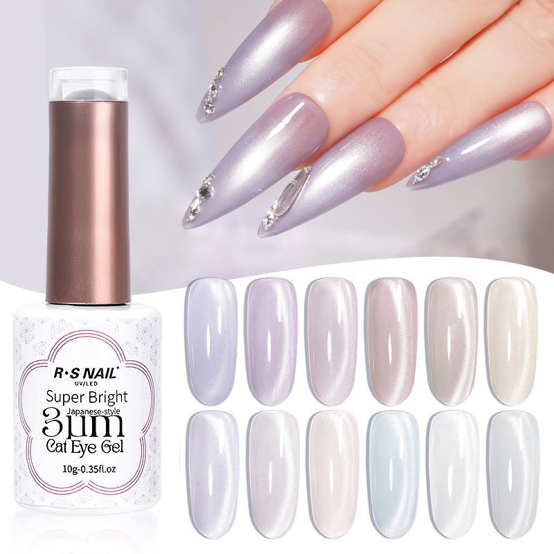 RS Nail New Arrival Super Bright 3μ M Japanese Style Cat Eye Gel Wholesale UV Cat Eye Nail Gel Polish
