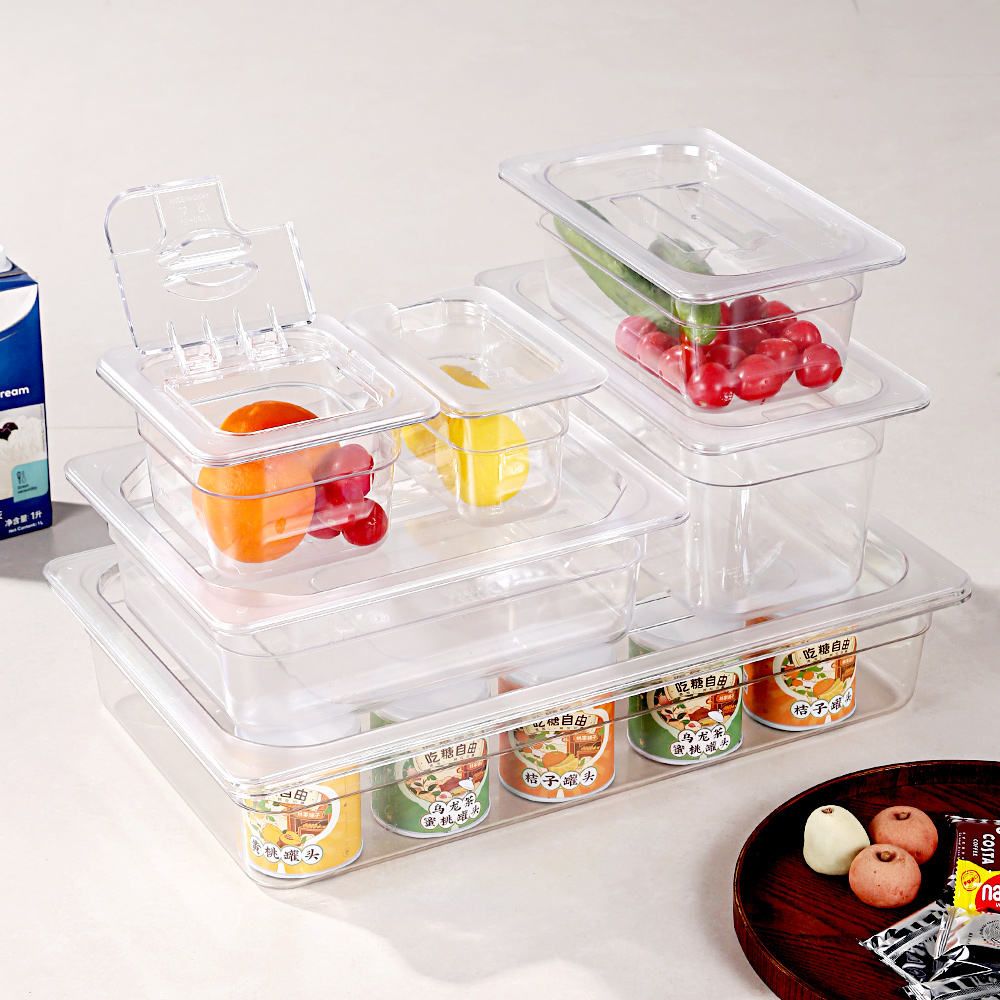 Plastic Gn Pan - Compact Transparent PC Single Compartment Food Container