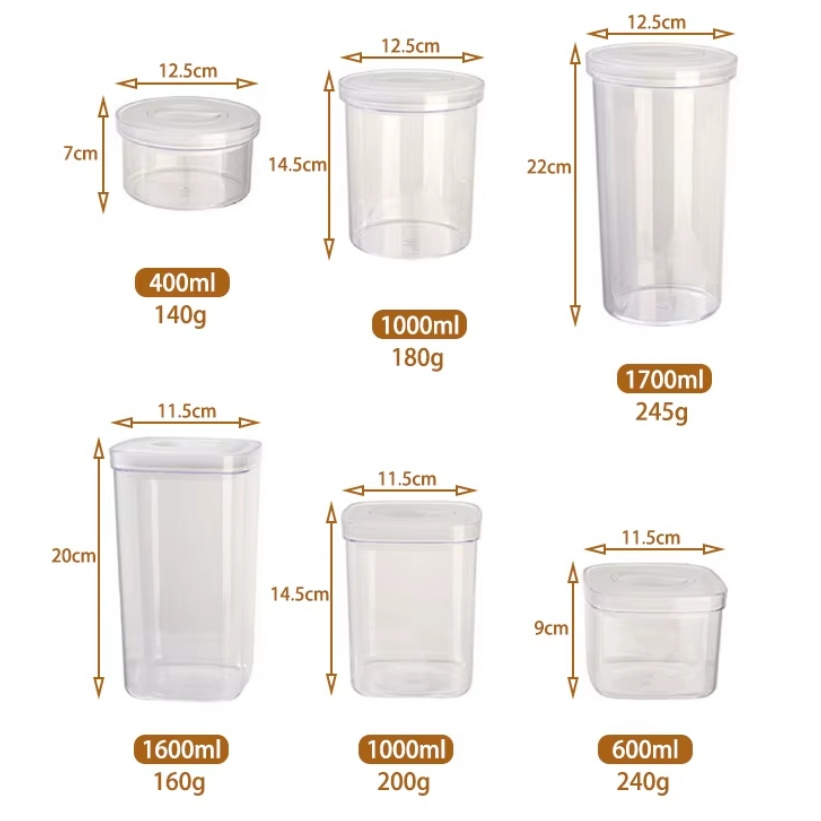 Kitchen Pantry Organization and Storage BPA-Free Thickened Clear Plastic Containers