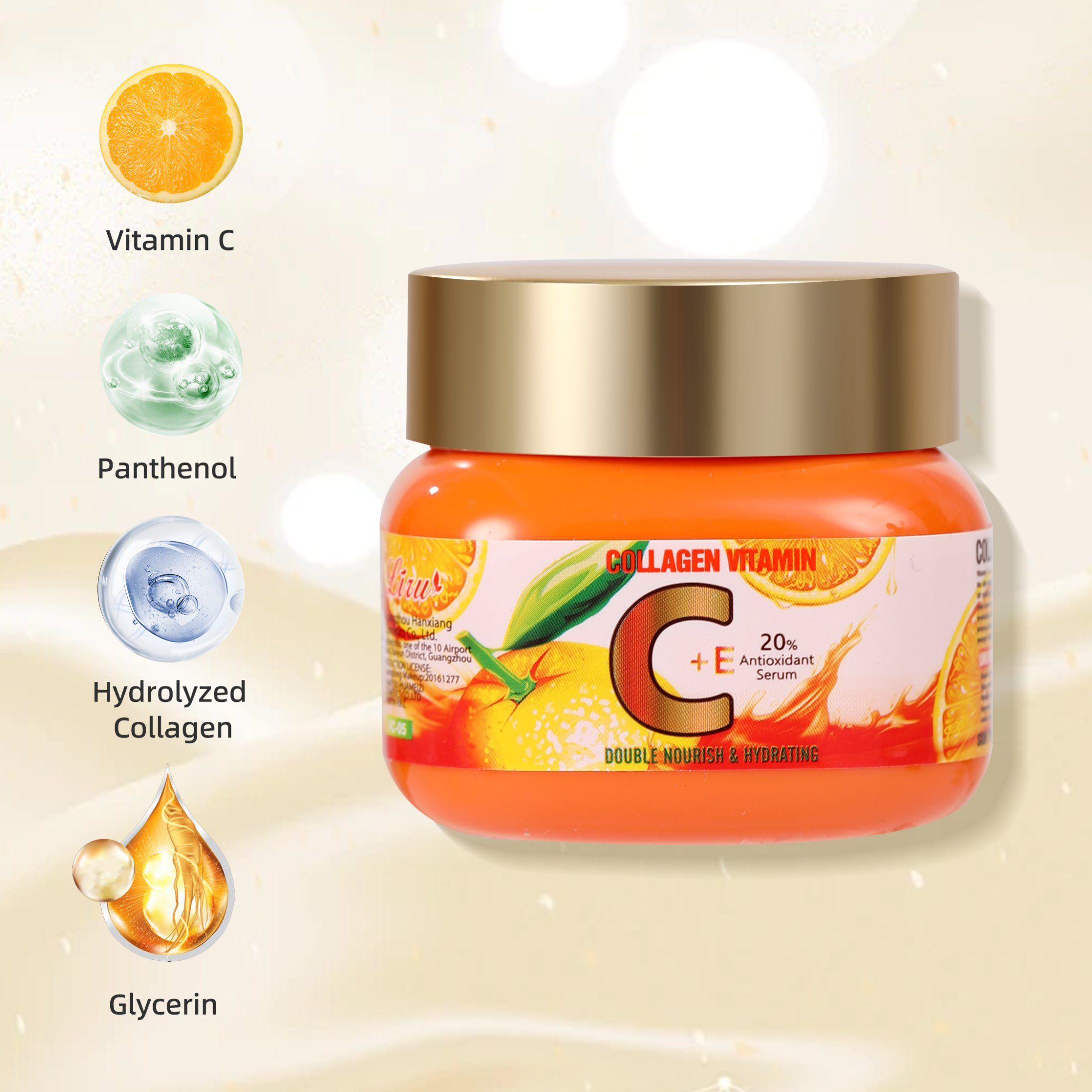 Liru Wholesale High Quality Antioxidant Facial Collagen Boosting Moisturizingvitamin C Face Cream
