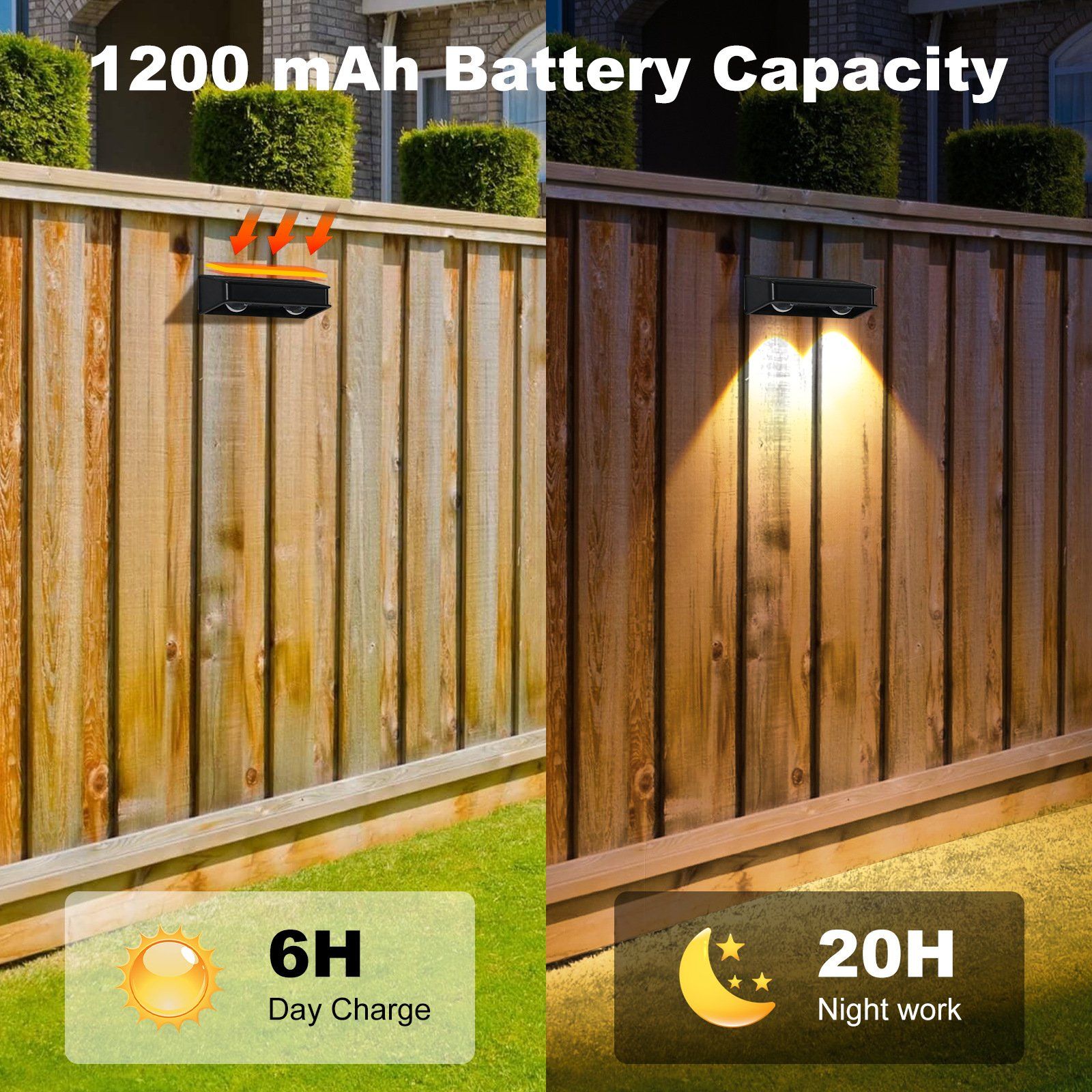 Solar Outdoor Garden Decoration up and Down Wall Lights for Landscape Lighting