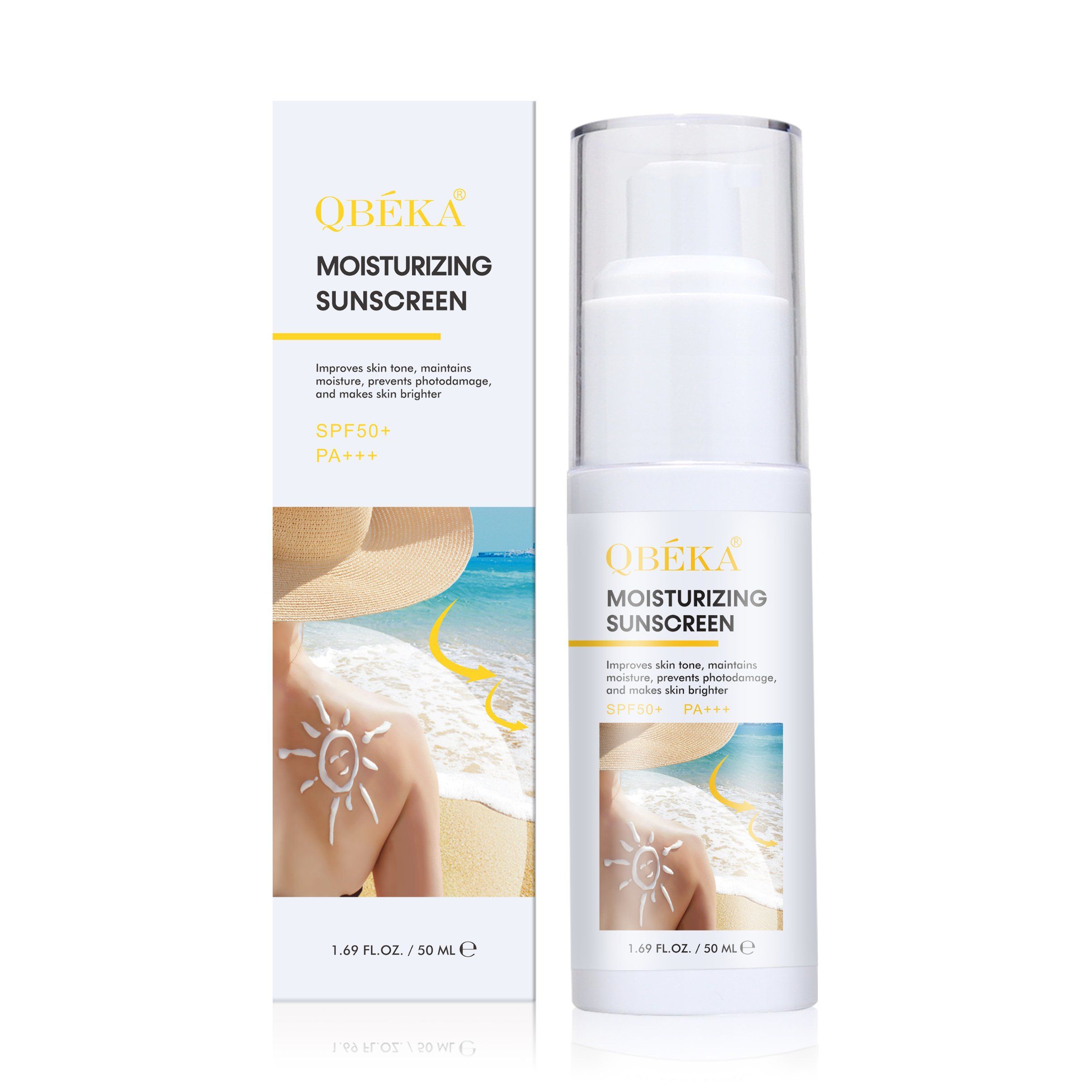 Broad Spectrum SPF 30 Qbeka SPF30+ Whitening Organic Plant Oil-Free Sunscreen