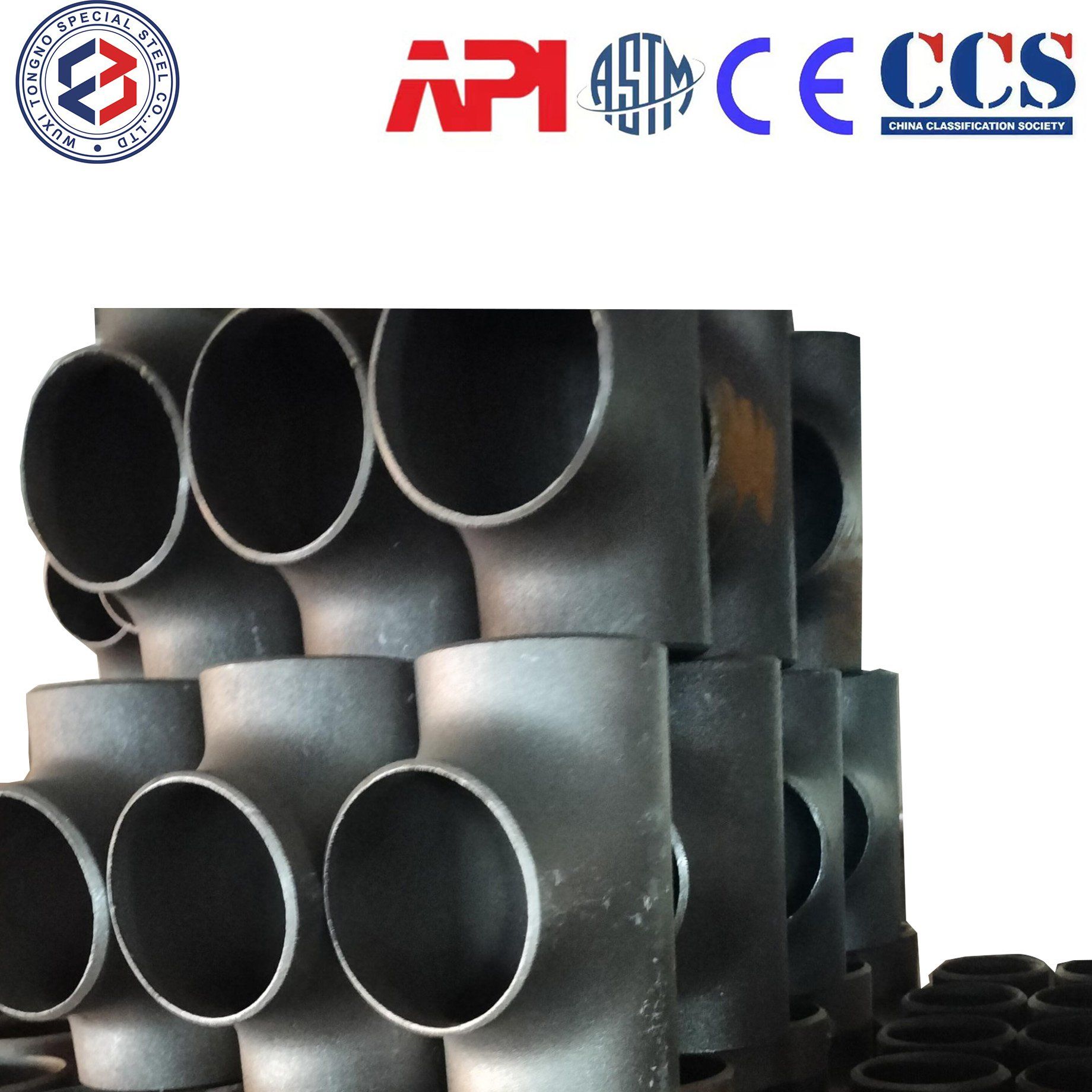 Tp304h, Tp316L, Tp347h, Tp321h, Tp310s, 2507 Premium Seamless Forged Steel Tee Fittings for ASME/ASTM Standards