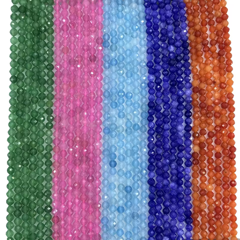 Latest Design Round Faceted Stones Loose Natural 2mm 3mm 4mm Crystal Beads For Necklace Jewelry Making