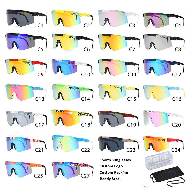 Ready Stock Sport Eyewear Shield Shades Running Cycling Premium Samples Coating Polarized Lens Sports Sunglasses Come with Temples End Tips Pouch Case