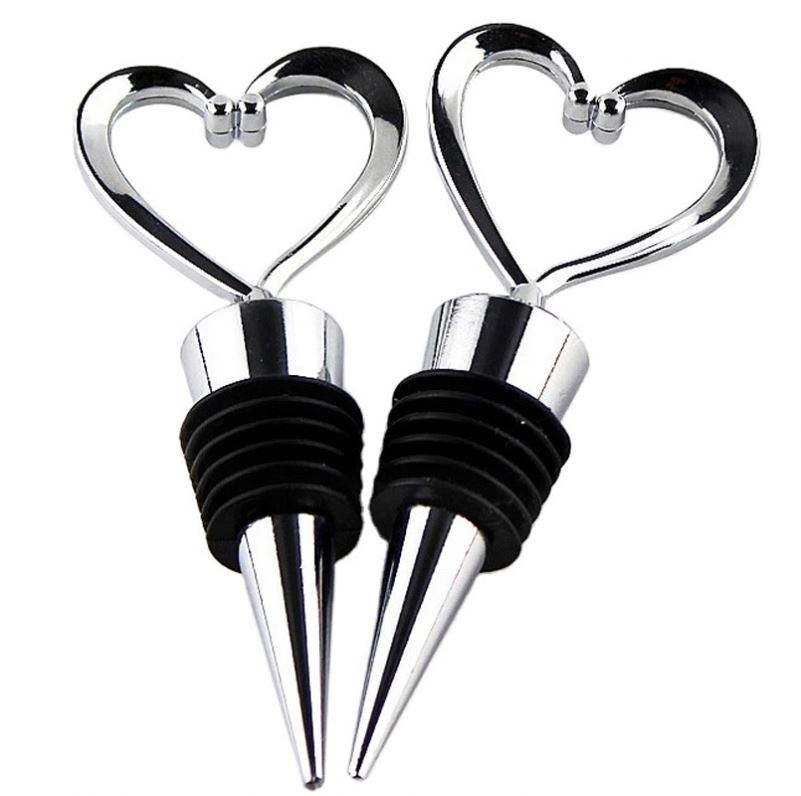 Zinc Alloy Wine Stopper Crystal Wine Champagne Bottle Stopper Vacuum Sealed Wedding Heart Gift Wine Pourer Stopper Dropshipping