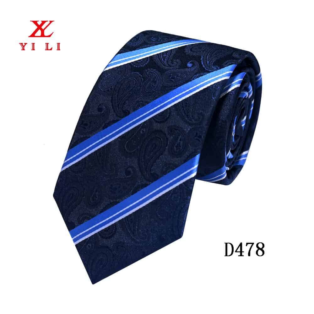 in Stock Paisley Blue Striped Tie
