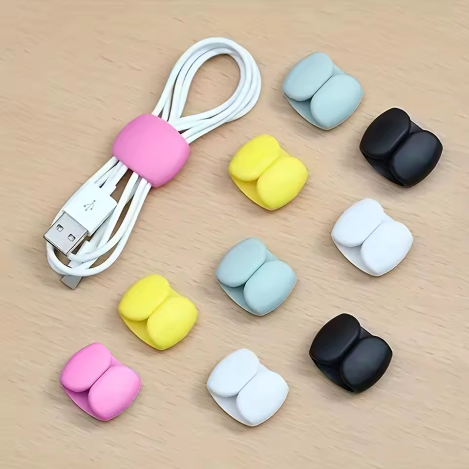 5pcs/lot Cable Winder Fashion Portable Travel Clips Usb Charger Holder Desk Organizer Wire Cord For Home Desktop Decoration