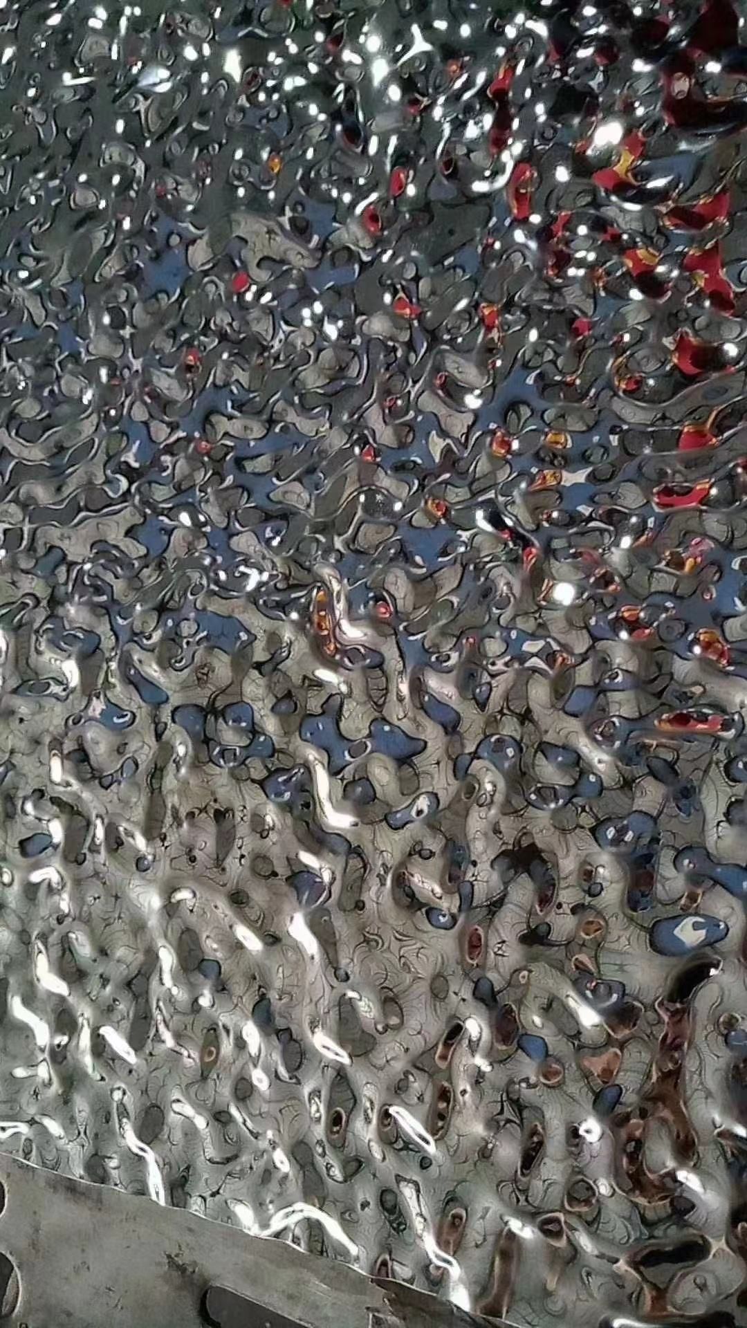 Stainless Steel Wall Panel 3D Ceiling Home Art Decoration Water Ripple Corrugated 304 Stainless Steel Plate