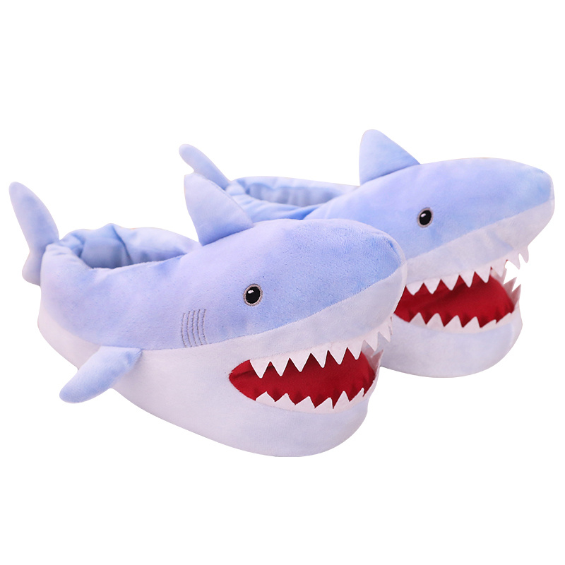 Cartoon Shark Slippers Thick Winter Warmth Shark Head Home Cotton Slippers