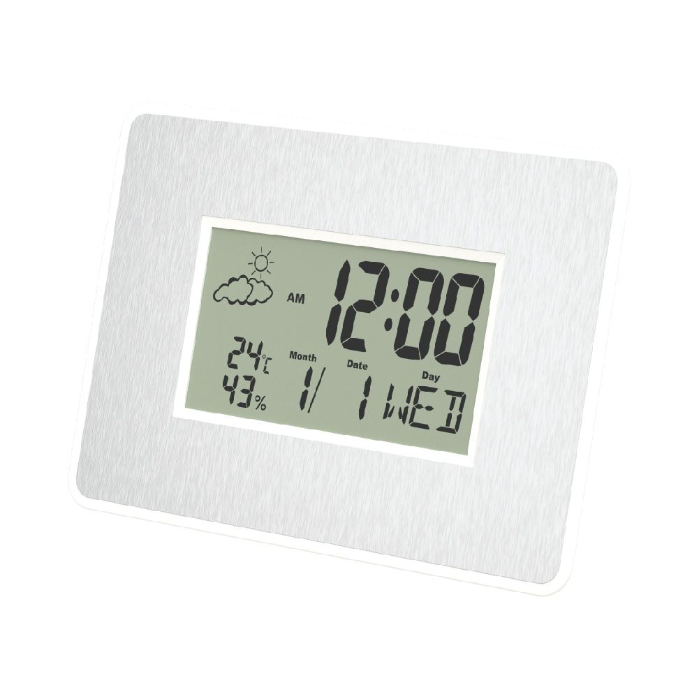 Good Digital Weather Station Aluminium LCD Clock for Promotion Gift